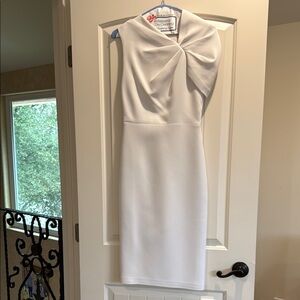 Alice + Olivia White Asymmetrical Sheath Dress Cocktail
